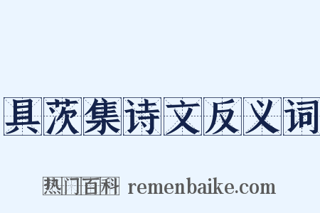 具茨集诗文反义词是什么意思的图片